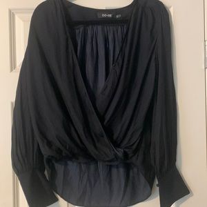 Black pleated blouse